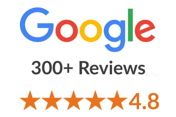 300+ Google Reviews with a 4.8 Star Average