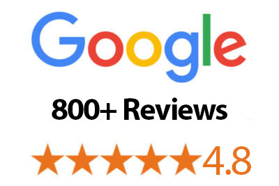 800+ Google Reviews with a 4.8 Star Average