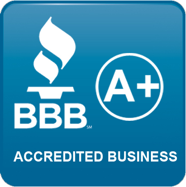 Better Business Bureau accredited, A plus rating